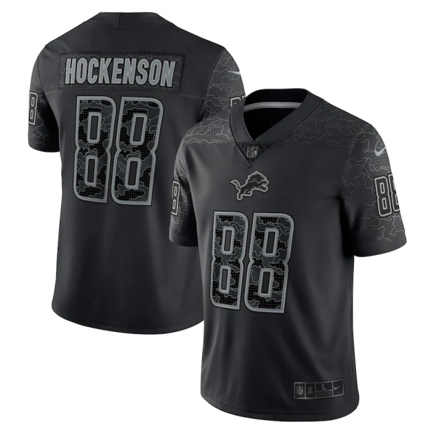 mens nike tj hockenson black detroit lions rflctv limited jersey